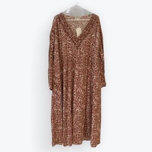 🎉Host Pick 🎉 NWT Gorgeous Wonderly Paisley Maxi Dress Brown Cream 2X